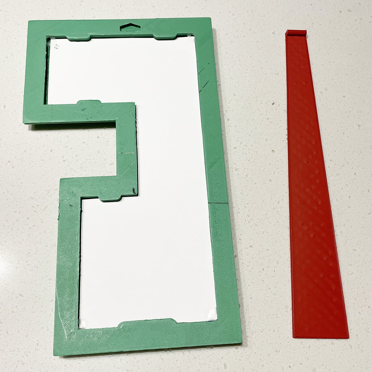 Illustrated Giraffe in a custom designed, 3D printed frame.