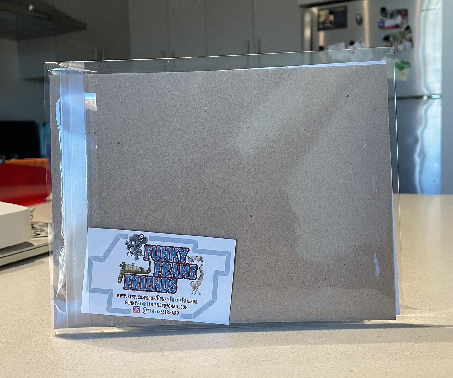 Skull print in a protective sleeve with backing board.