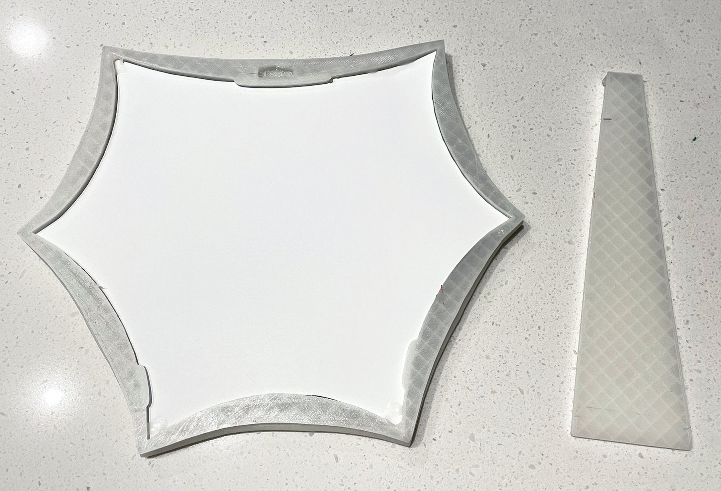 Illustrated Spider in a custom designed, GLOW IN THE DARK, 3D printed frame.